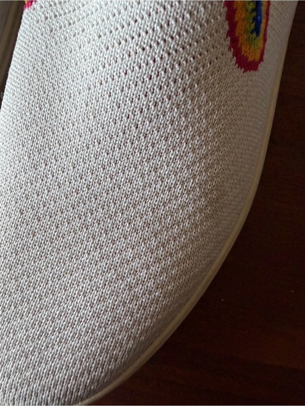 Rainbow Rothy's Cream Slip-On Sneakers with Rainbow Trim - Picture 3 of 10